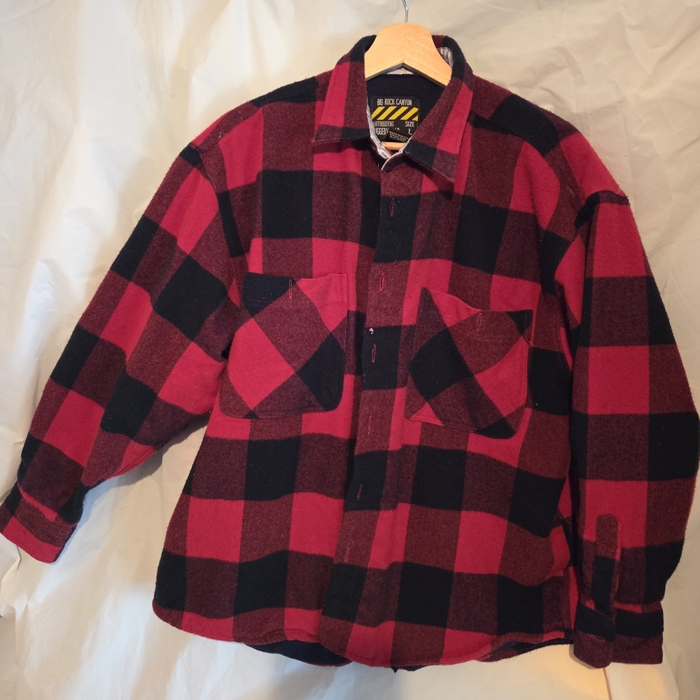 Big Rock Canyon Reversible Red and Black Plaid Flannel Shirt